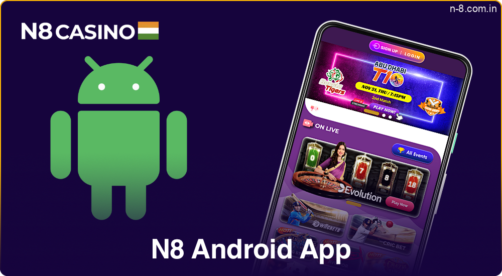 N8 Casino app for Android Devices