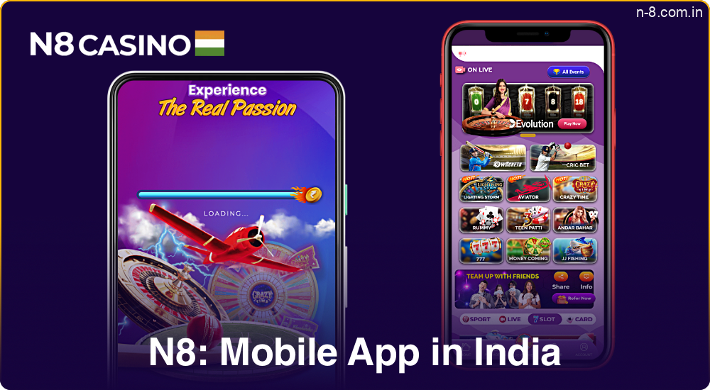 N8 Casino mobile app for betting on the go