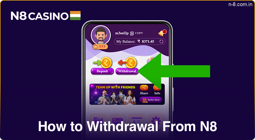 Steps to Withdraw from N8 Casino